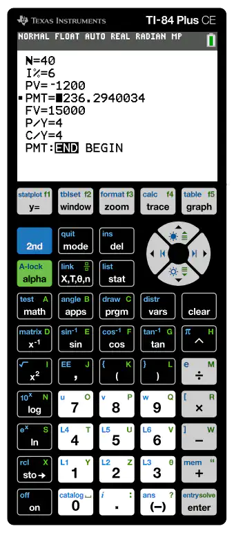 Solving Problem 3 by using TVM Solver on TI 84 calculator