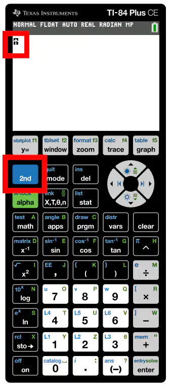 press 2nd key - up arrow activate
