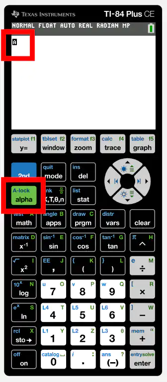 press alpha key - symbol A activate