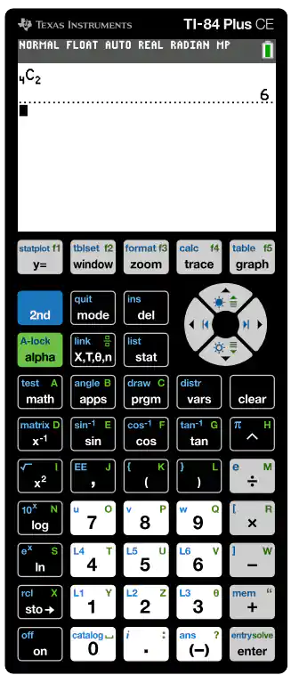 navigation key to solve nCr command