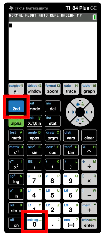 How to open Catalog in TI 84 Plus CE Calculator